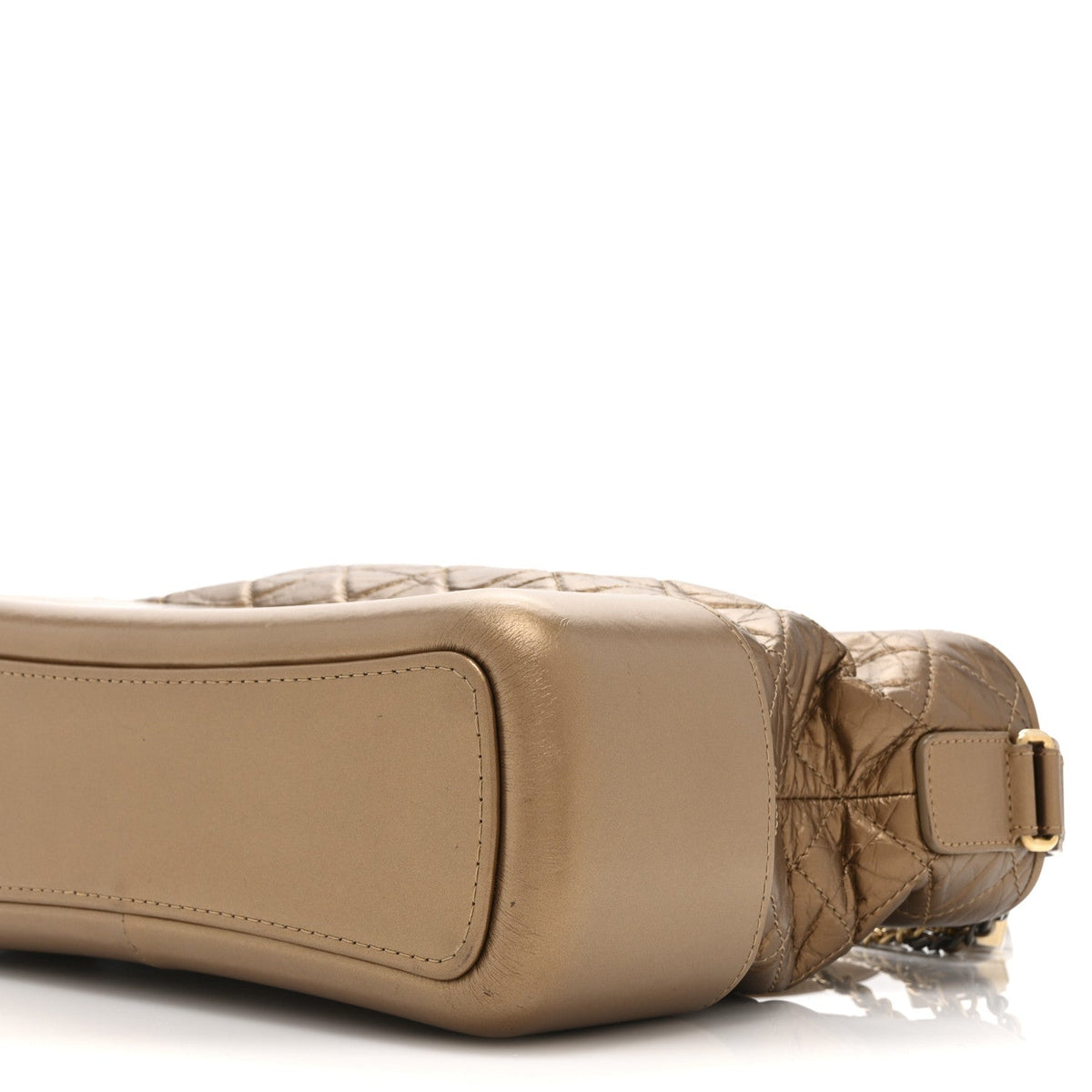 Metallic Aged Calfskin Quilted Medium Gabrielle Bronze