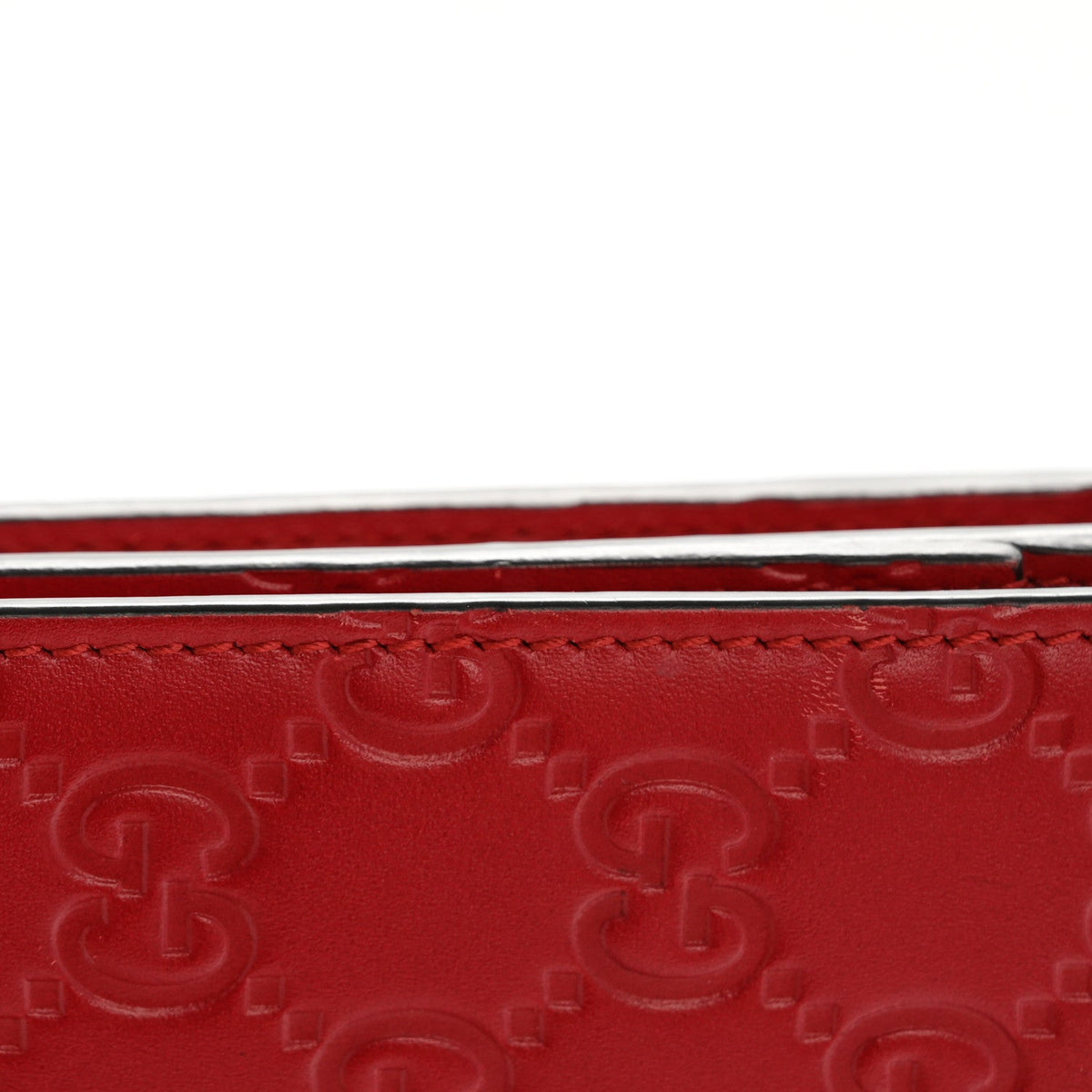 Guccissima Signature Bowy Chain Wallet Hibiscus Red