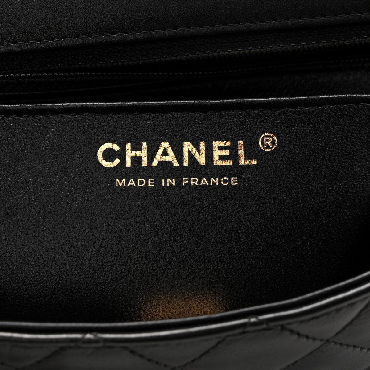 Lambskin Quilted Mini Rectangular Flap Black
