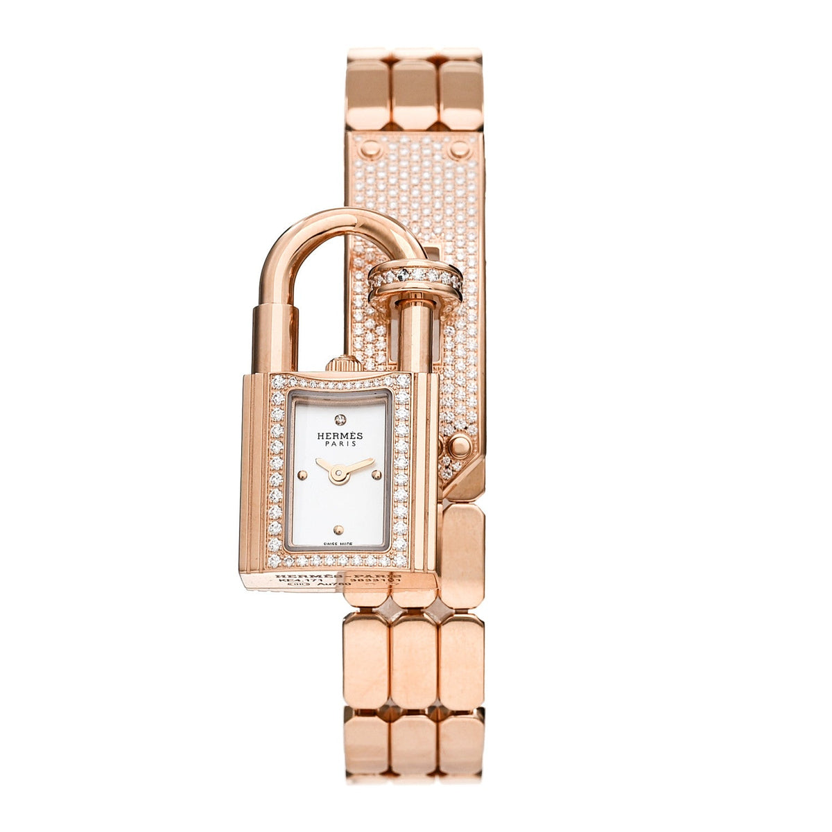18K Rose Diamond Pave 16mm Kelly Quartz Watch