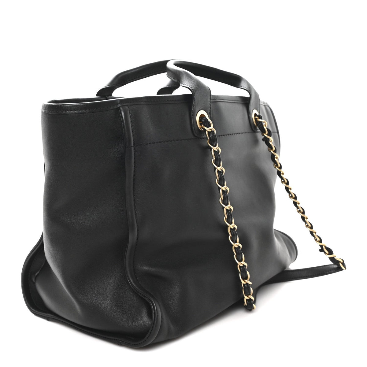 Calfskin Medium Deauville Tote Black Multicolor
