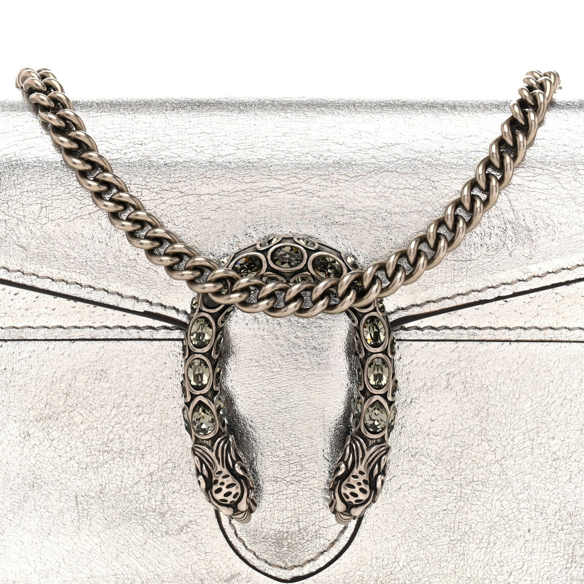 Metallic Calfskin Super Mini Dionysus Shoulder Bag Silver
