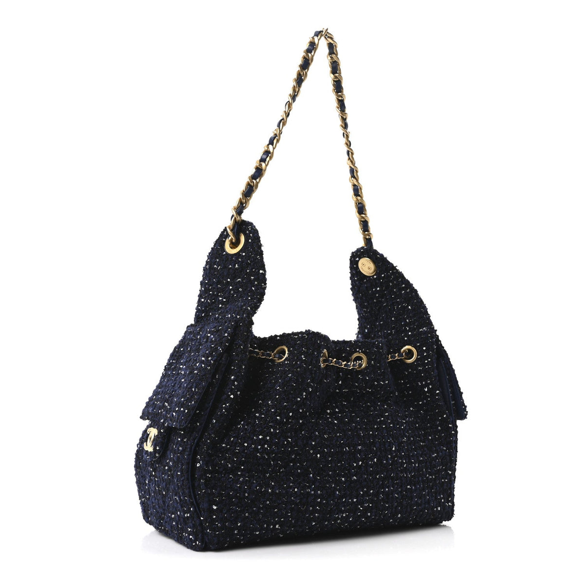 Tweed Quilted Small Chanel 25 Handbag Blue
