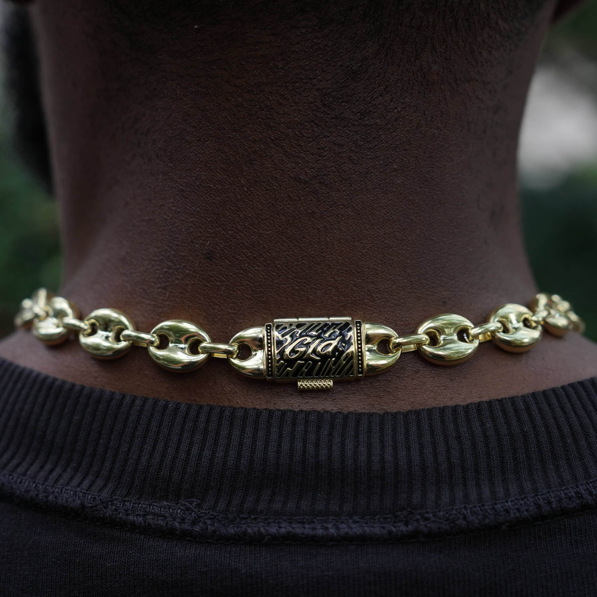 Puffed Mariner Chain in Yellow Gold - 12mm