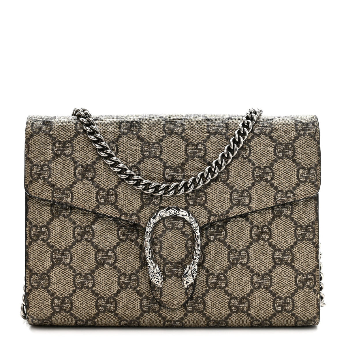 GG Supreme Monogram Mini Dionysus Chain Wallet Beige Taupe
