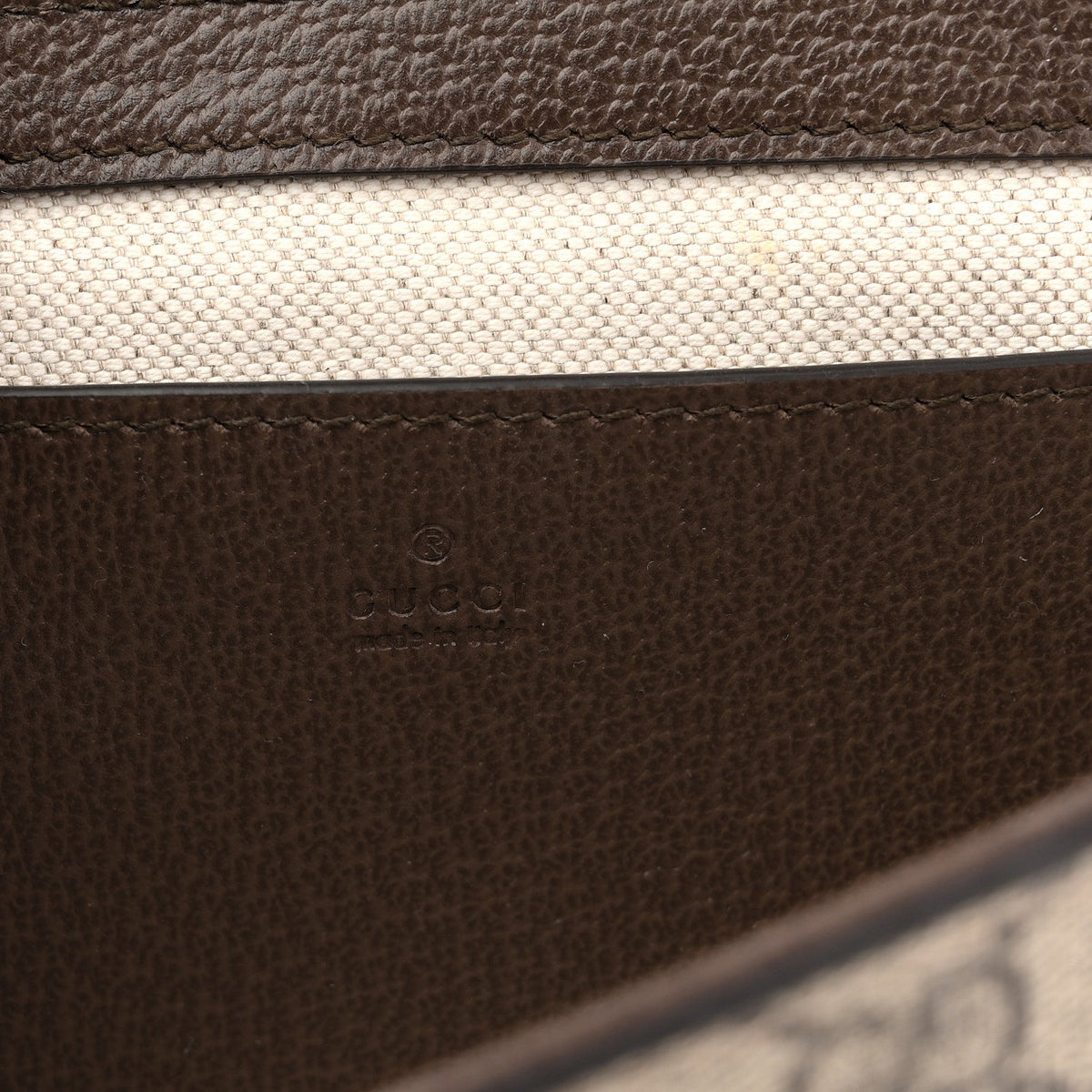 GG Supreme Monogram Textured Dollar Calfskin Web Mini Ophidia Envelope Shoulder Bag Beige Ebony