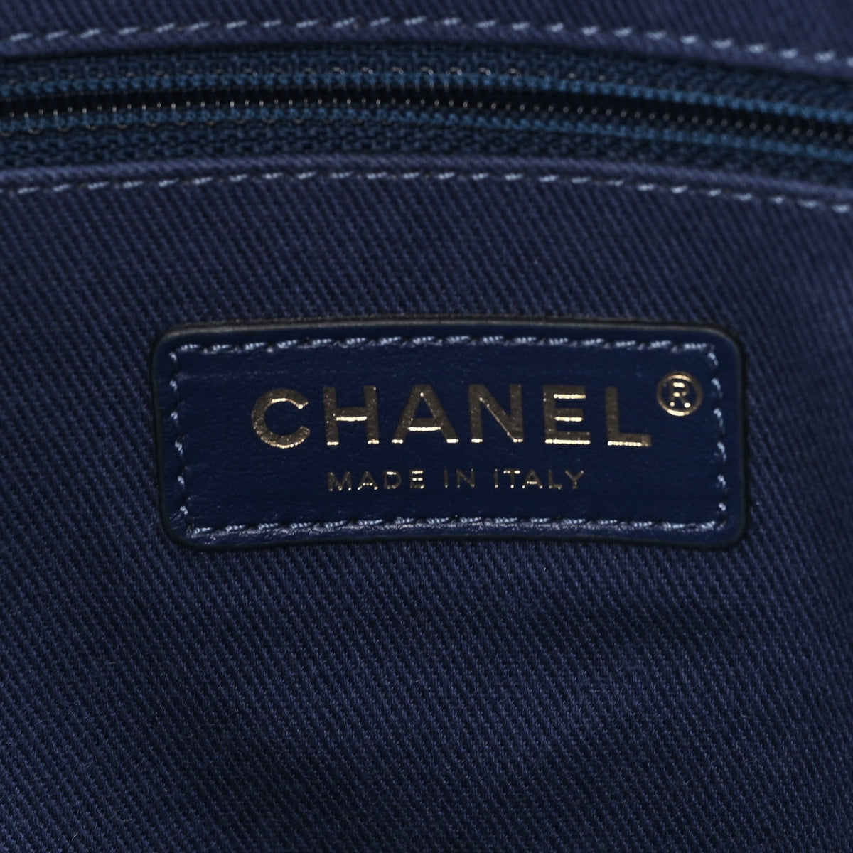 Mixed Fibers Striped Small Deauville Tote Navy Blue
