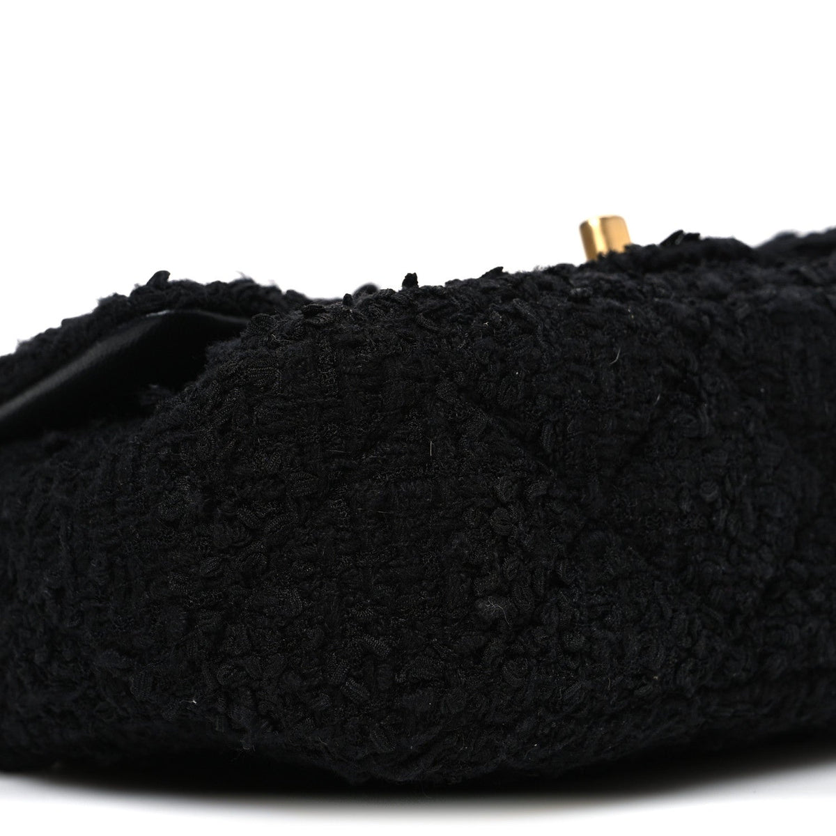 Tweed Quilted Mini Square Flap Black