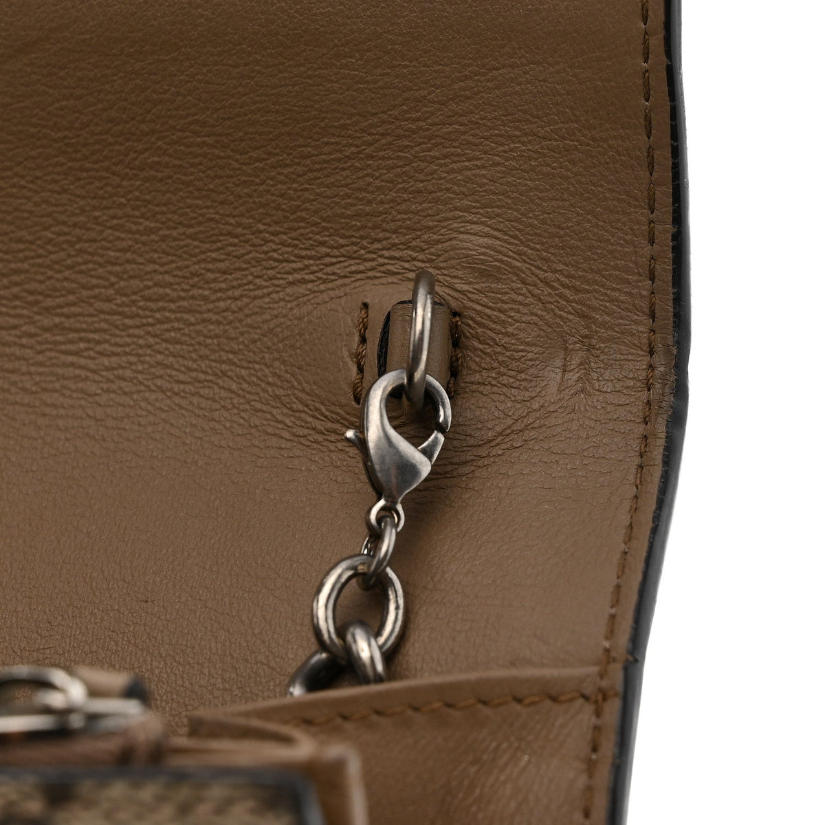 GG Supreme Monogram Mini Dionysus Chain Wallet Beige Taupe