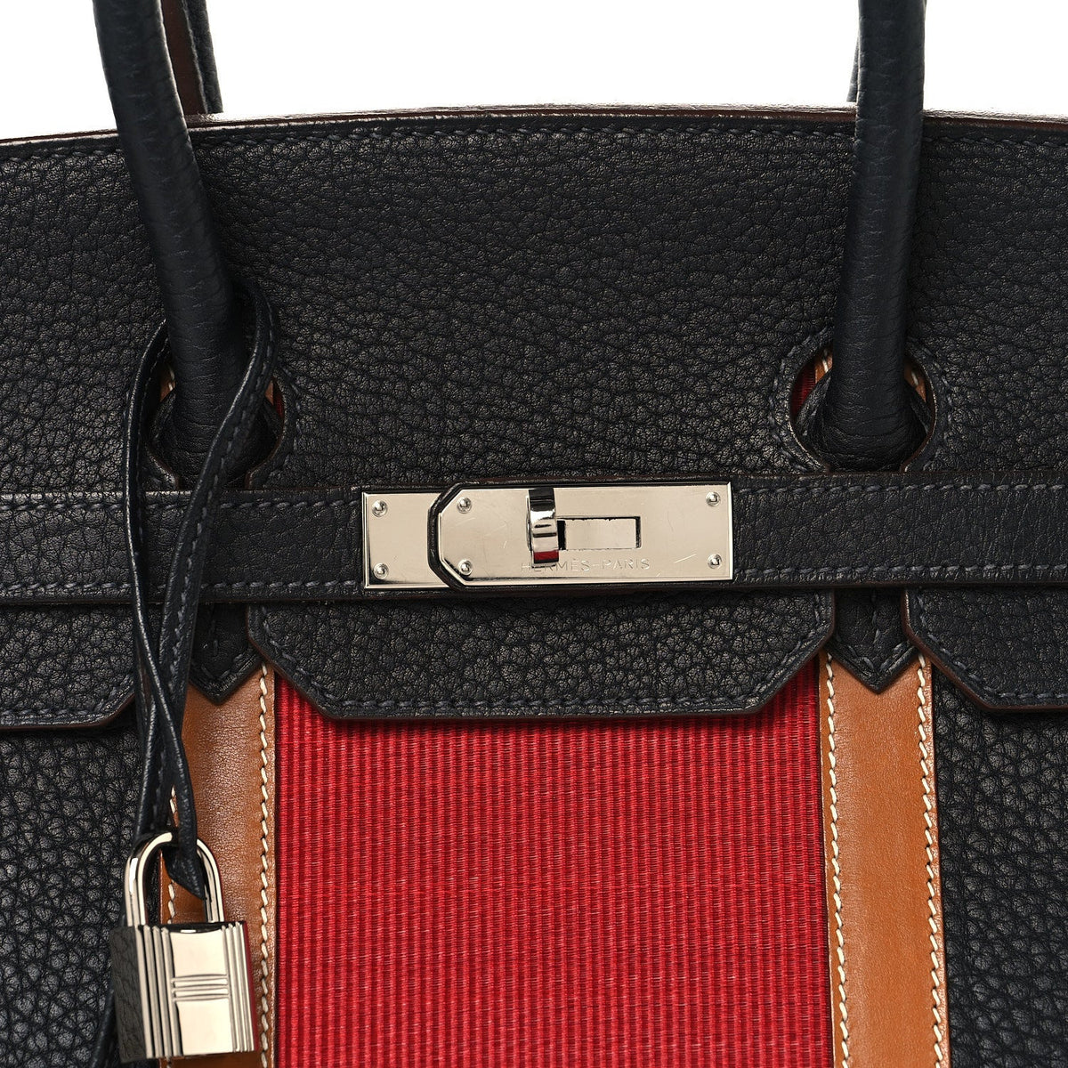 Fjord Barenia Crinoline Club Birkin 35 Bleu Indigo Fauve Rouge