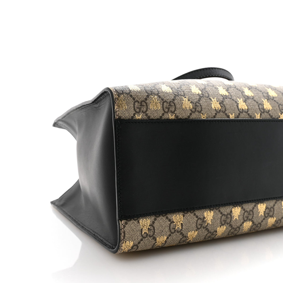 GG Supreme Monogram Bees Medium Padlock Tote Beige Oro Black
