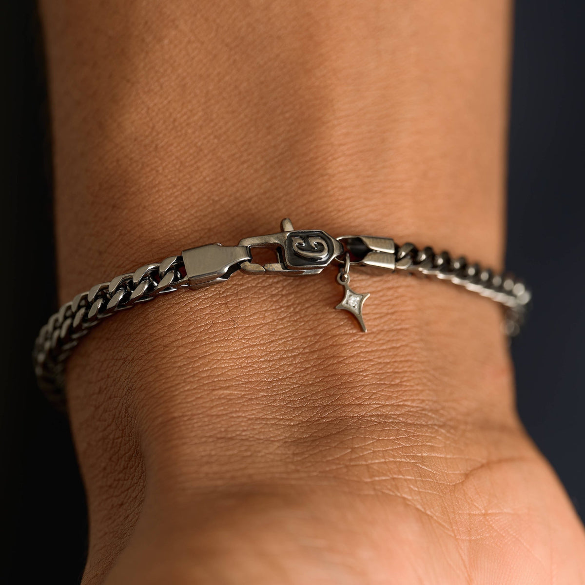 Franco Chain Bracelet in Black - 3mm