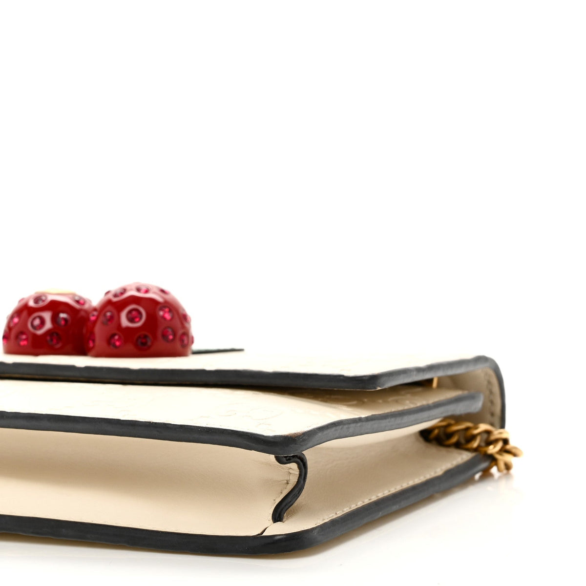Guccissima Mini Cherry Chain Bag White