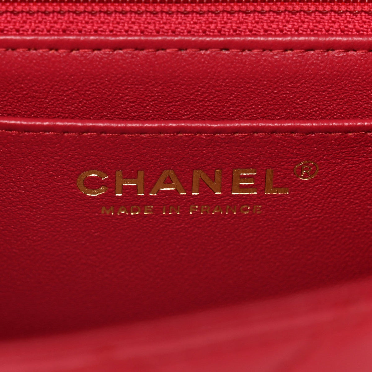 Lambskin Quilted Mini Rectangular Flap Dark Pink