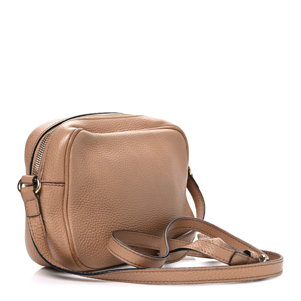 Pebbled Calfskin Small Soho Disco Bag Rose Beige