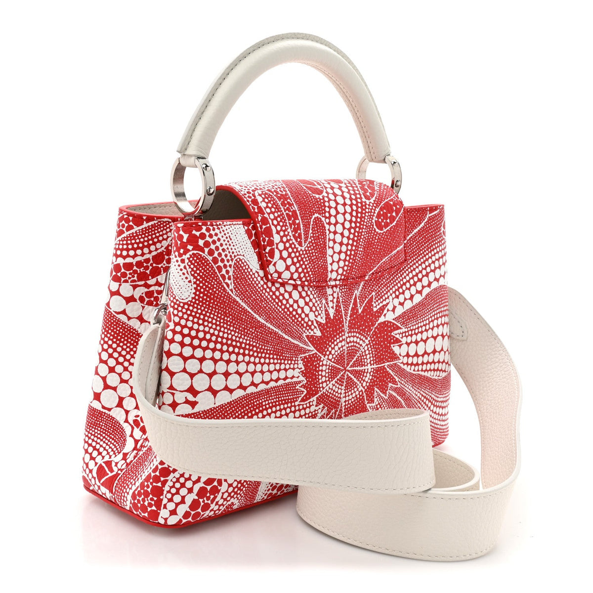 LV X YK Taurillon Psychedelic Flower Capucines BB Rouge