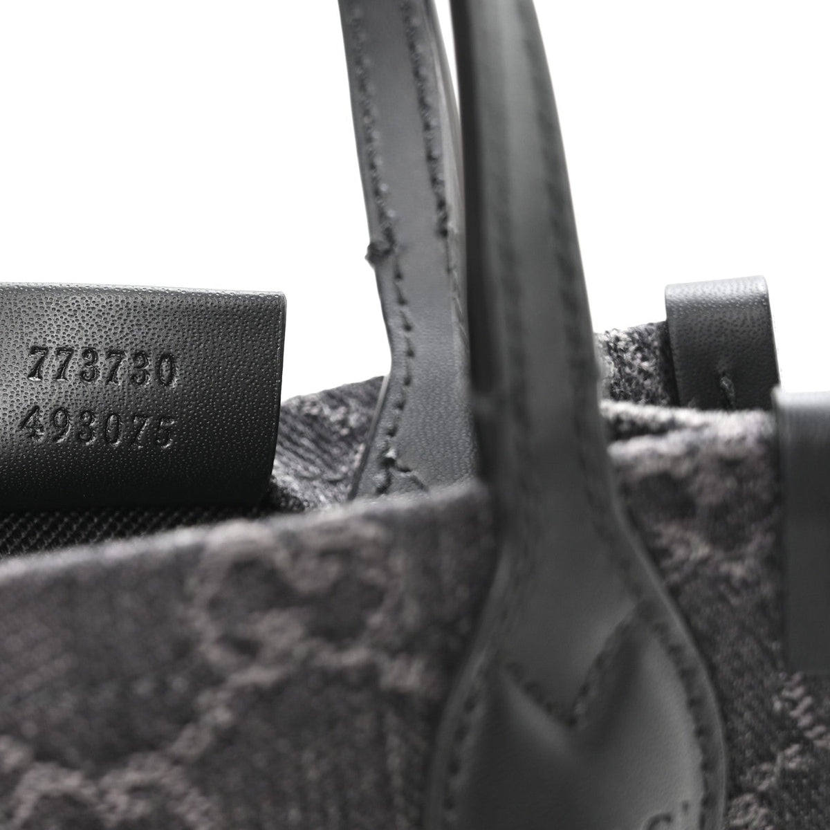 Denim GG Monogram Calfskin Mini Ophidia Tote Bag Black