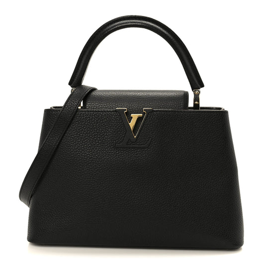 Taurillon Capucines PM Black Fuchsia