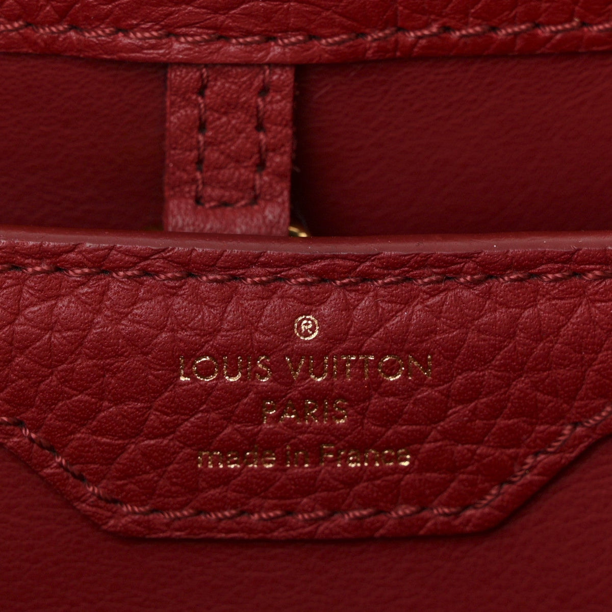 Calfskin Woven Capucines PM Black Red
