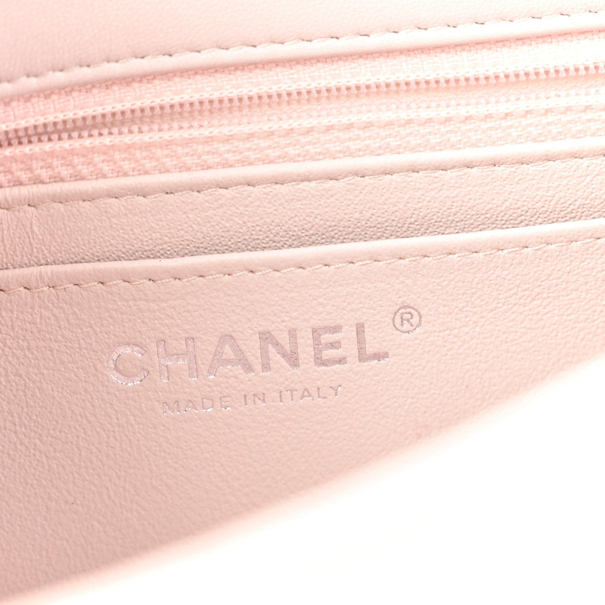 Lambskin Quilted Mini Rectangular Flap Light Purple