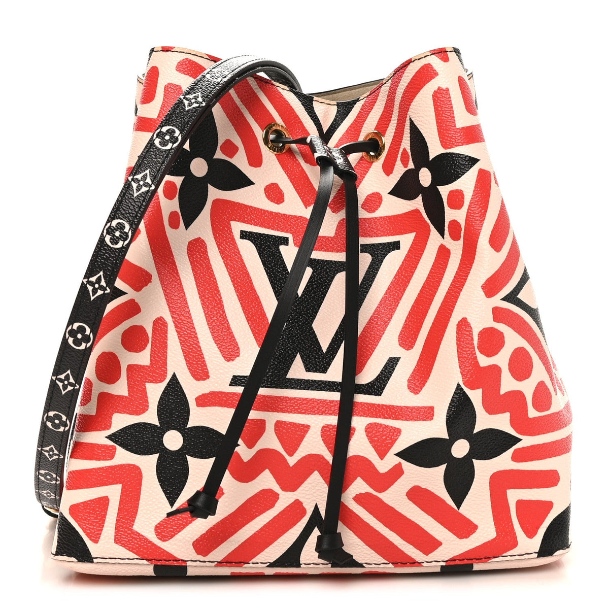 Monogram Giant Crafty NeoNoe MM Creme Rouge Black