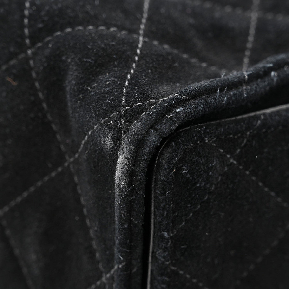 Suede Quilted Medium Chanel 25 Handbag Black