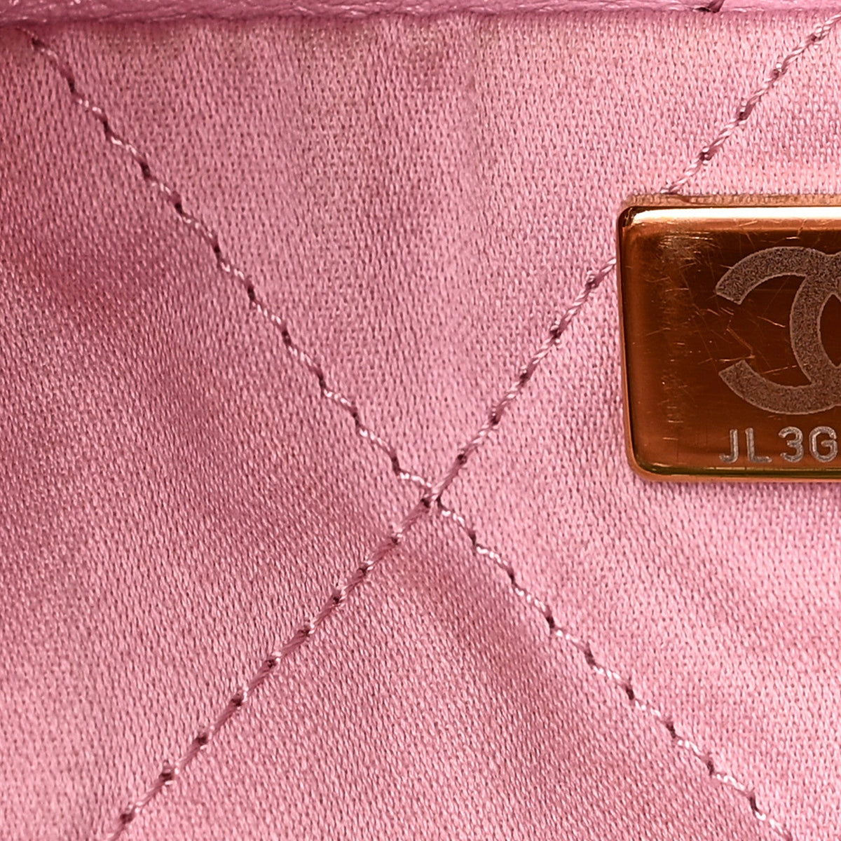 Shiny Calfskin Quilted Chanel 22 Drawstring Bag Pink
