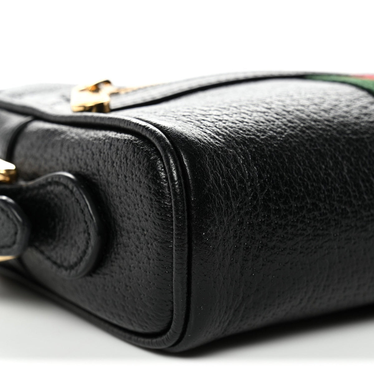 Calfskin Web Mini Ophidia Shoulder Bag Black