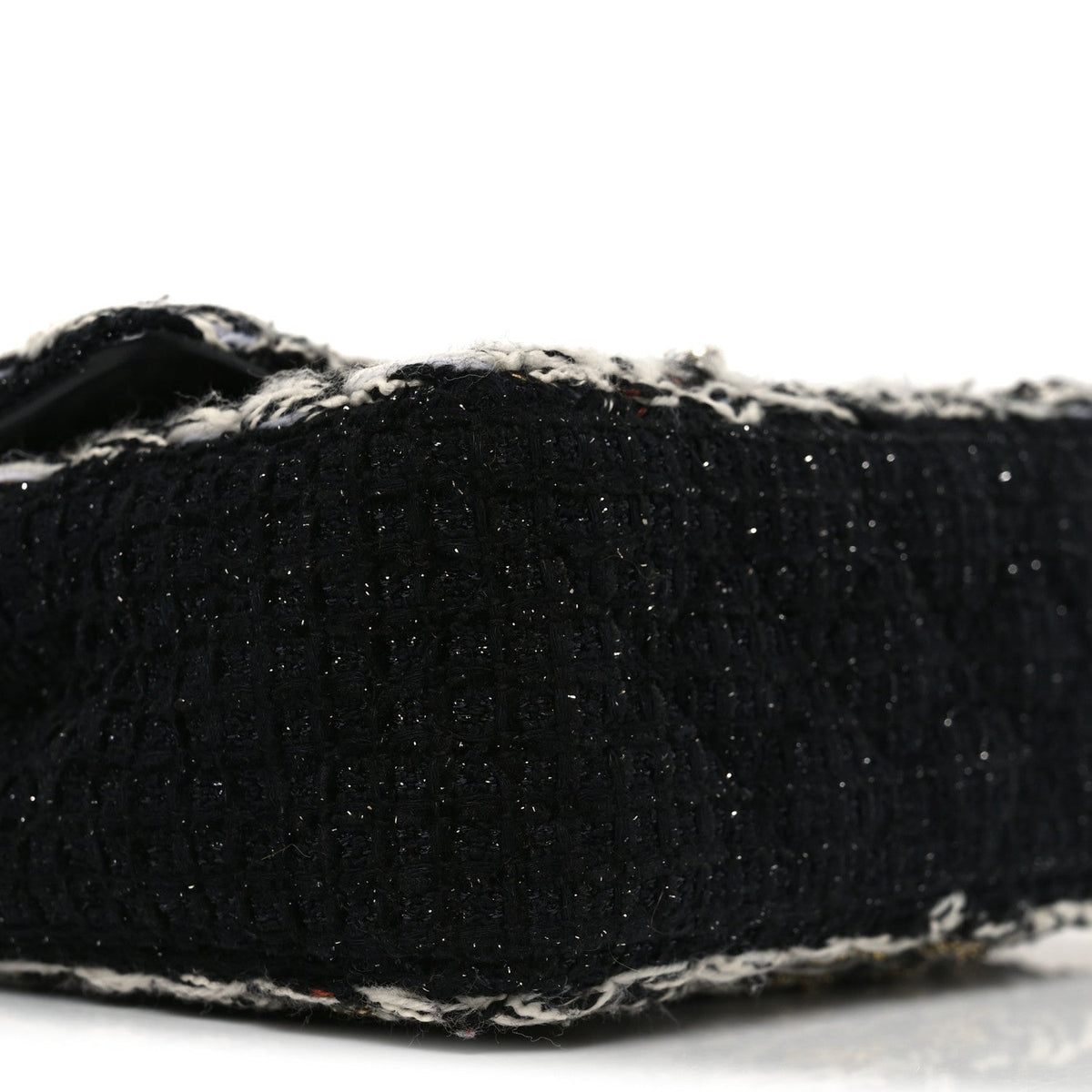 Tweed Braided Mini Rectangular Flap Black