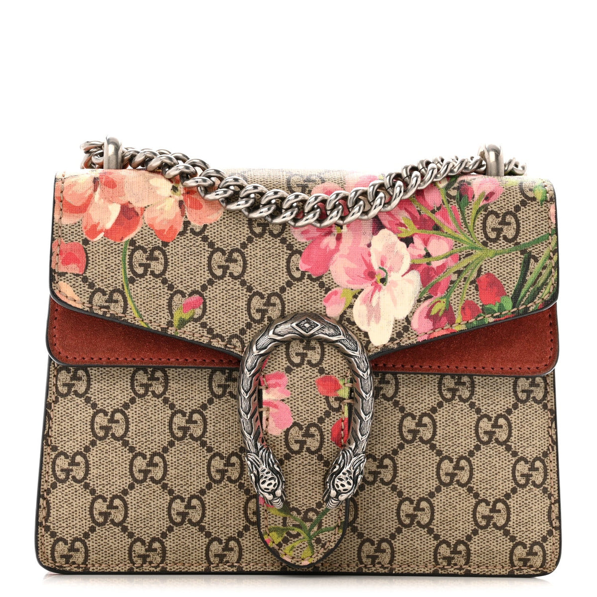GG Supreme Monogram Blooms Mini Dionysus Shoulder Bag Beige Multicolor Dry Rose