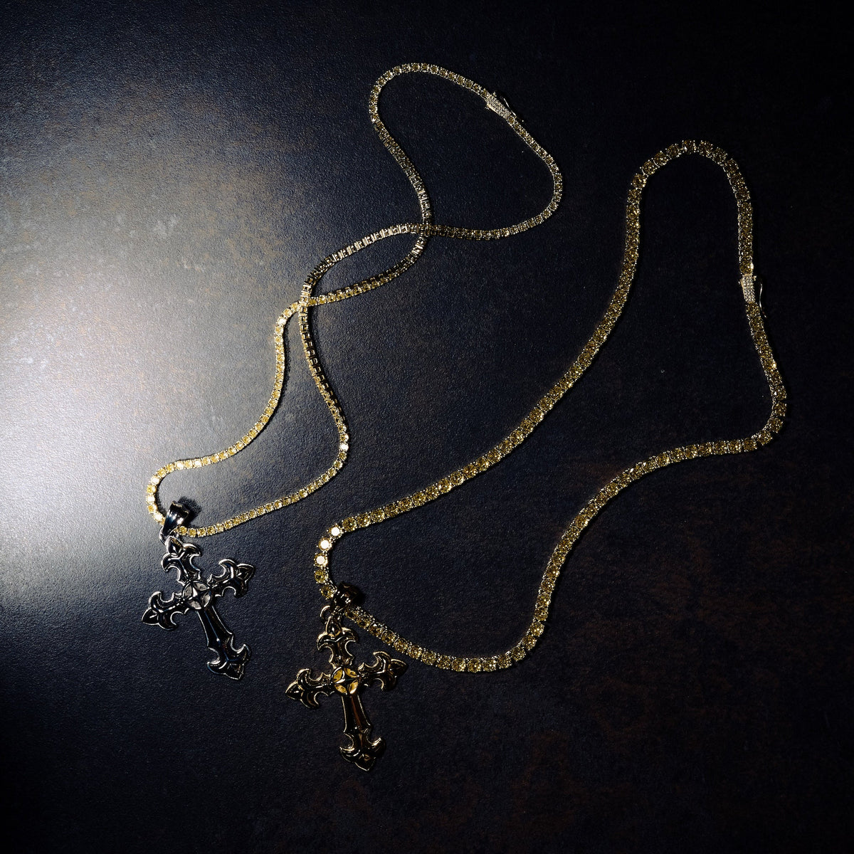 GLD X Bloody Osiris Large Cross Pendant in White Gold Vermeil