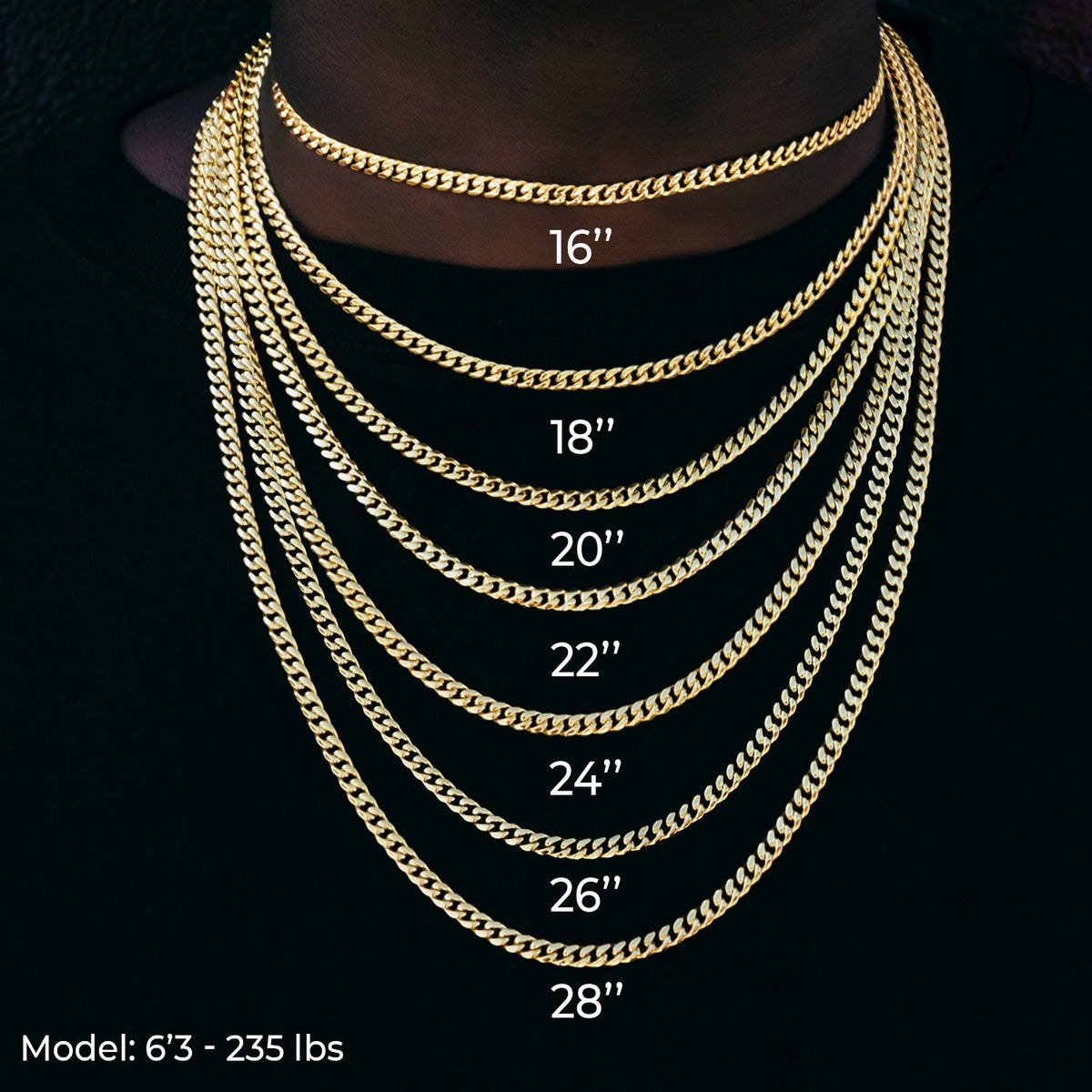 Popcorn Chain in Black - 4mm