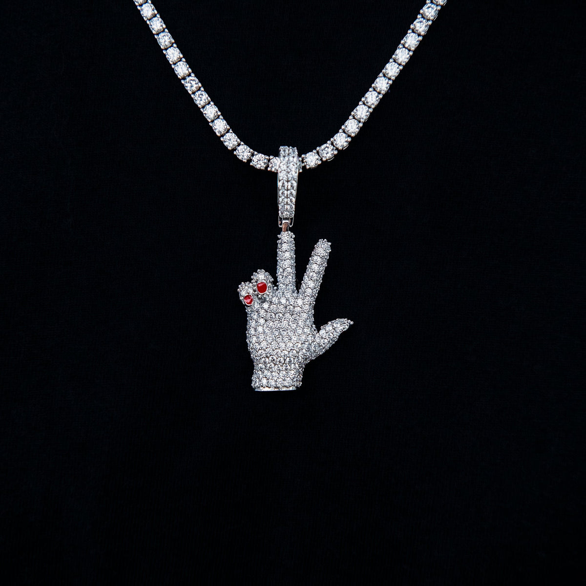 GLD X Ryan William's Peace Sign Pendant in White Gold