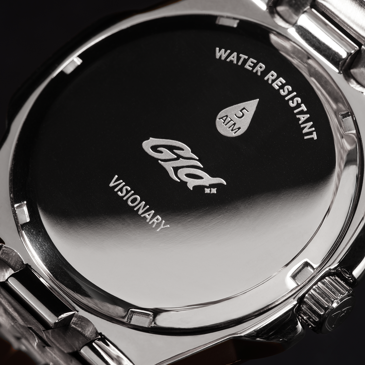 39MM Visionary Fully Iced Case & Orange Dial Watch - White Gold