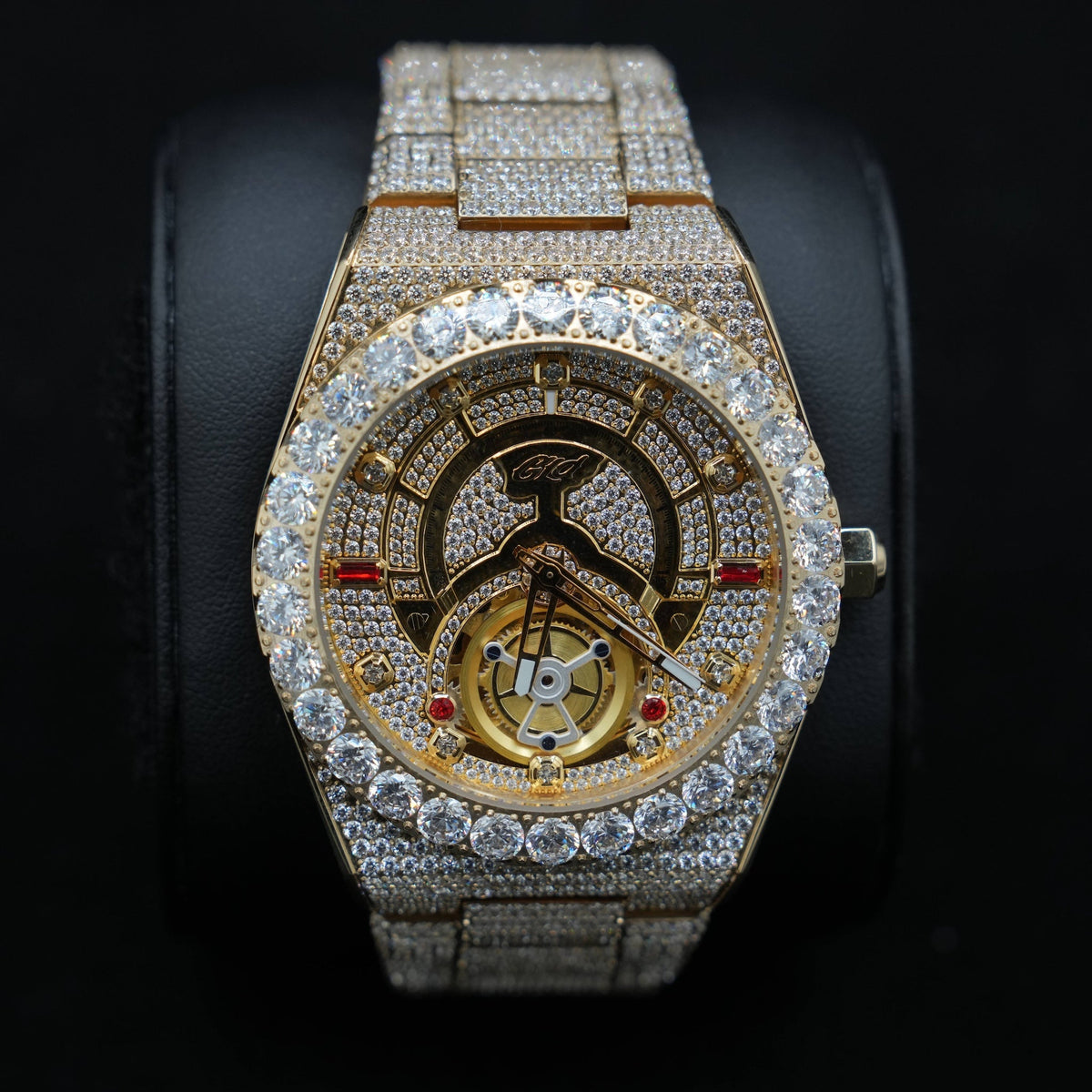 42MM Fully Iced Ruby Accent Alpha Era? in Gold