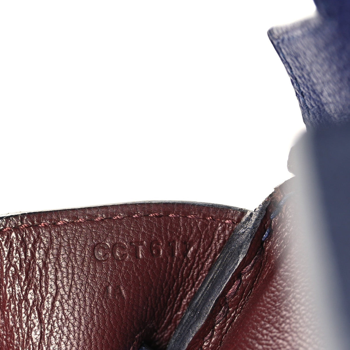 Togo Swift Officier Birkin 30 Bleu Encre Rouge H