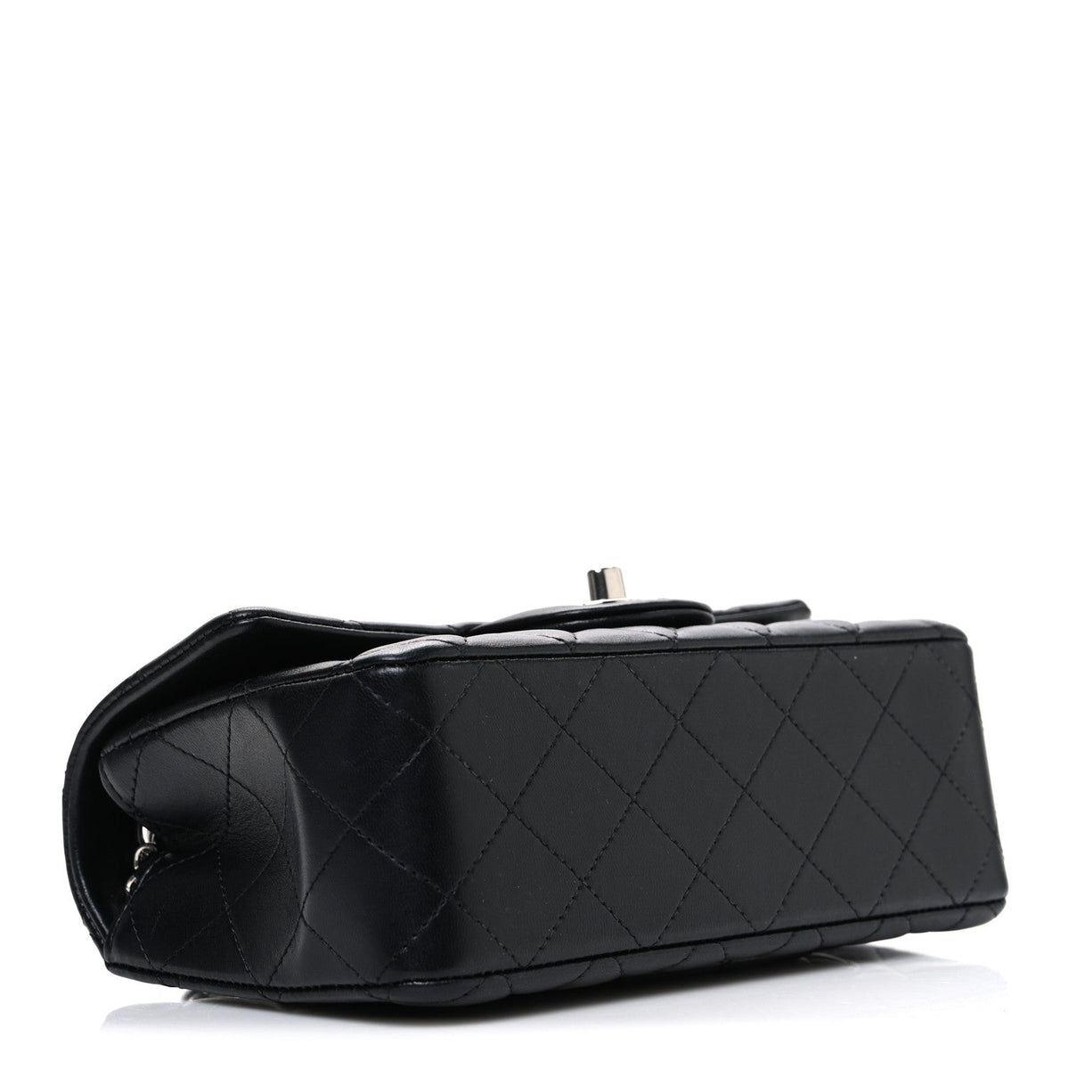 Lambskin Quilted Mini Rectangular Flap Black