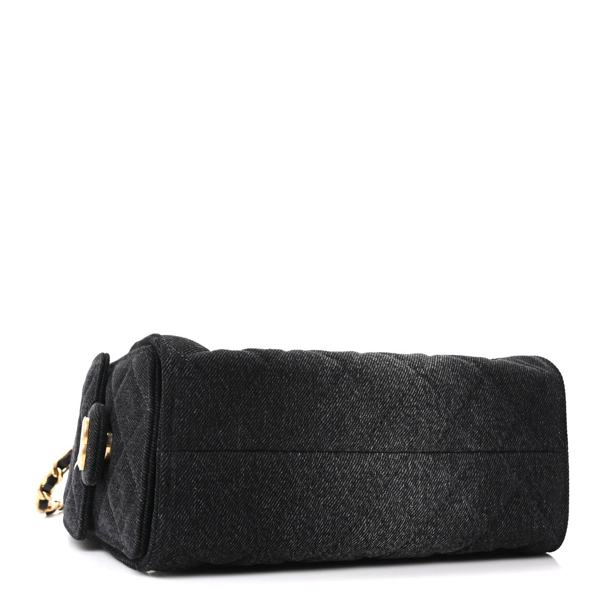 Washed Denim Quilted Mini Chanel 25 Handbag Black