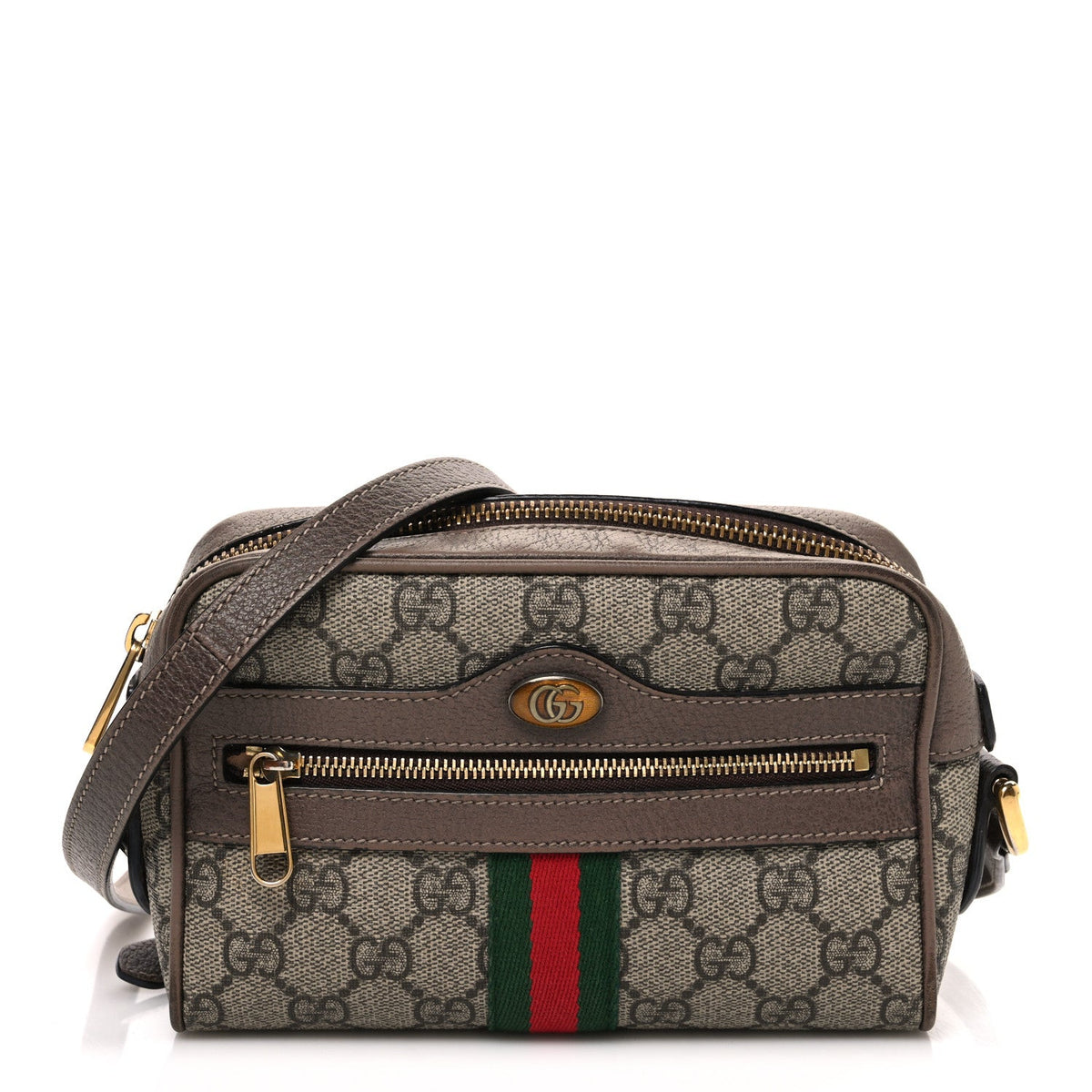 GG Supreme Monogram Web Mini Ophidia Shoulder Bag Brown