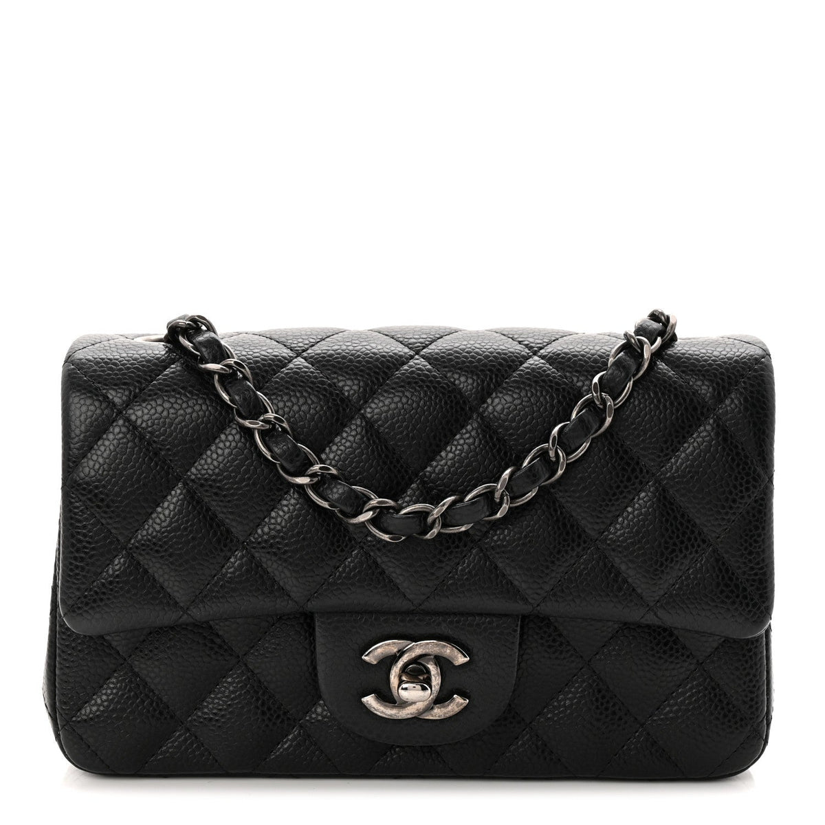 Caviar Quilted Mini Rectangular Flap Black