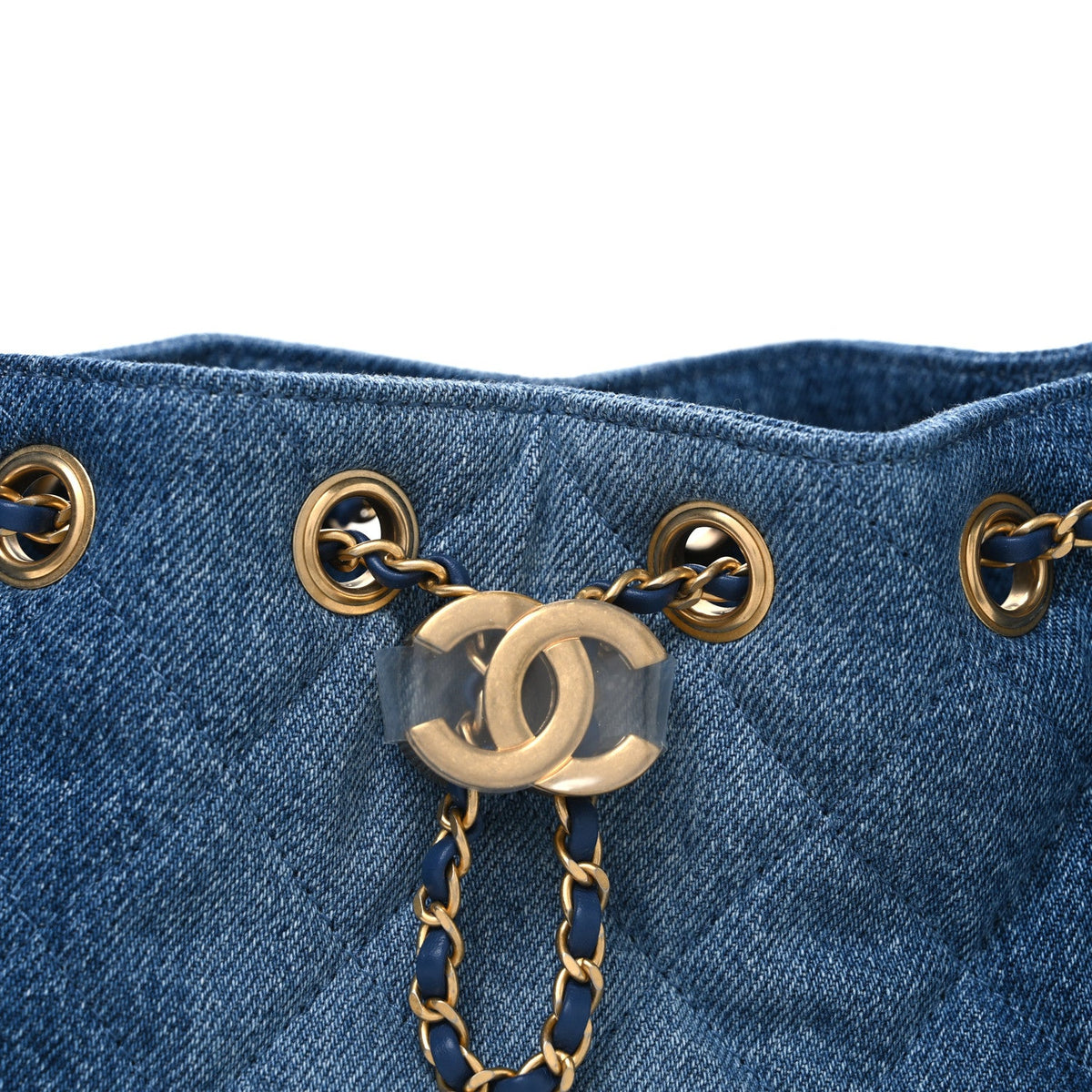 Washed Denim Quilted Mini Chanel 25 Handbag Blue