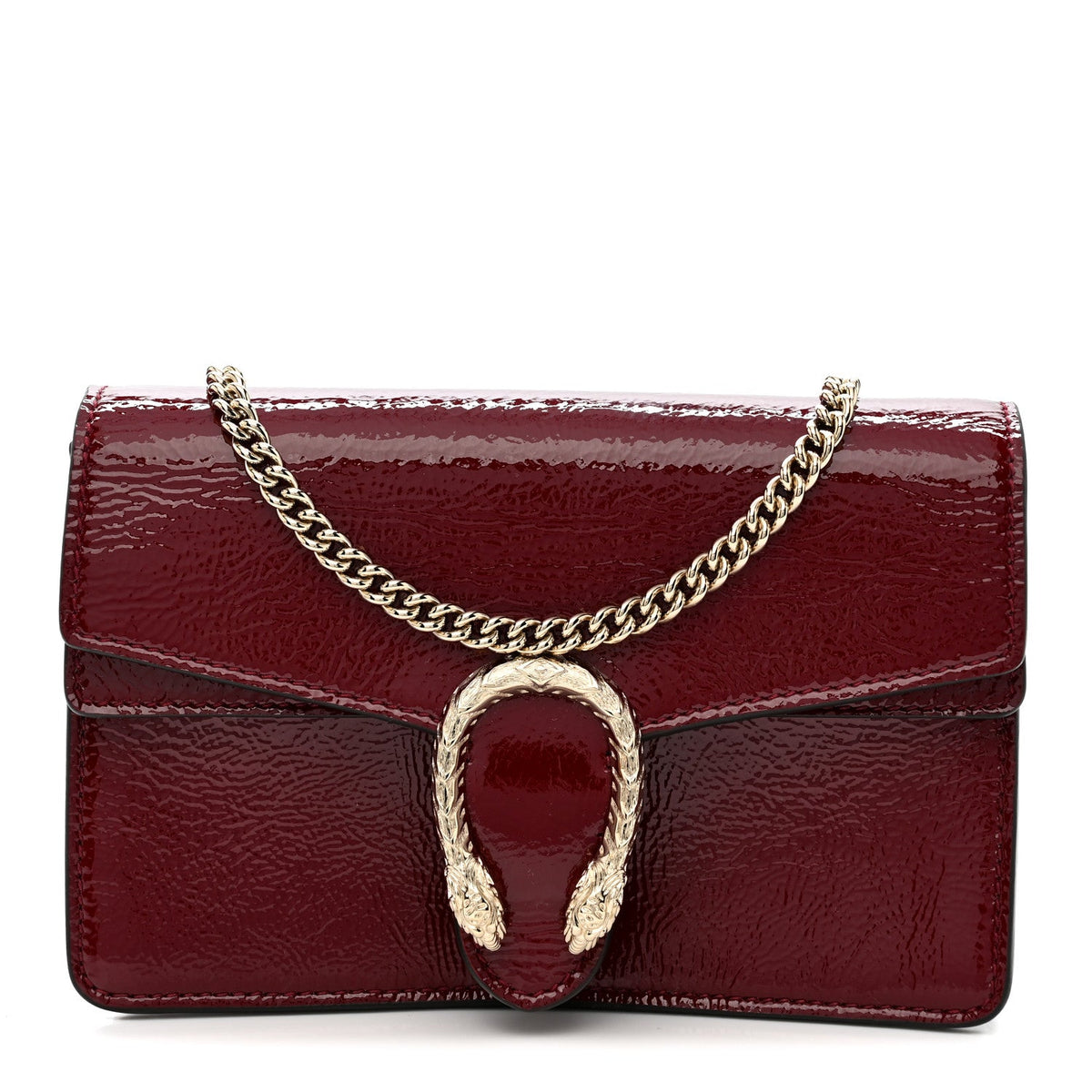 Crinkled Patent Mini Dionysus Shoulder Bag Rosso Ancora Red