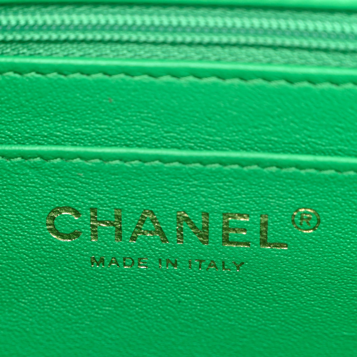 Lambskin Quilted Mini Square Flap Green