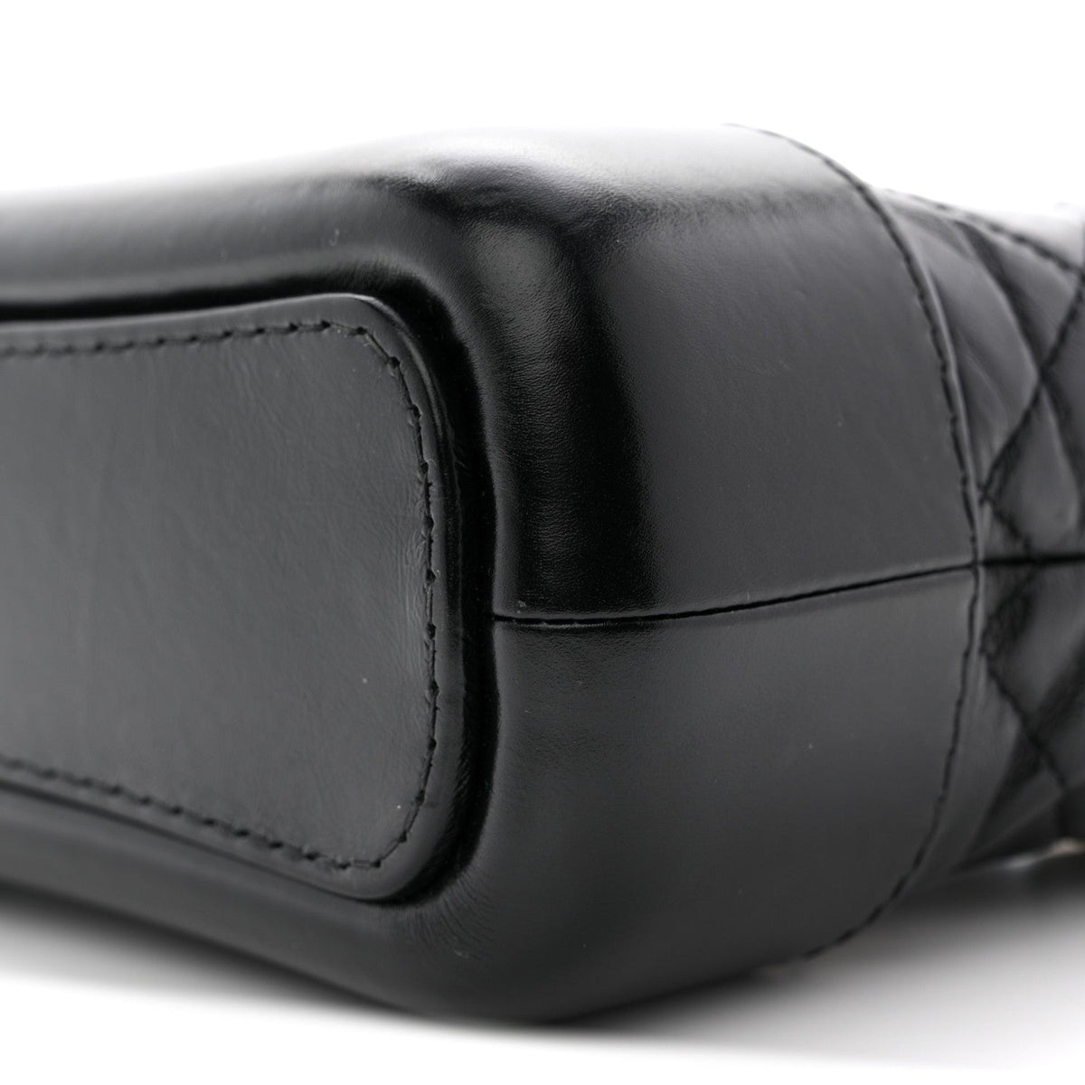 Aged Calfskin Quilted Small Gabrielle Hobo Black