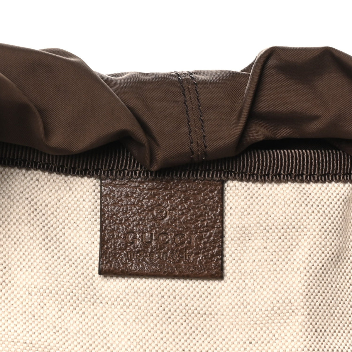 GG Supreme Monogram Medium Ophidia Double Buckle Backpack Brown