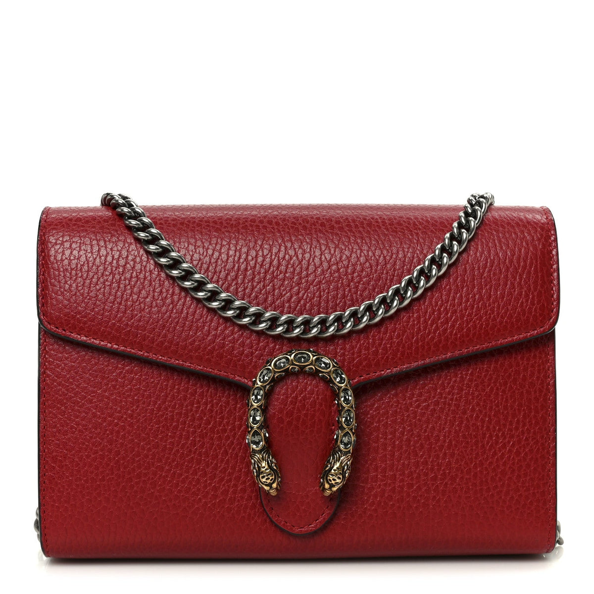 Calfskin Mini Dionysus Chain Wallet Hibiscus Red