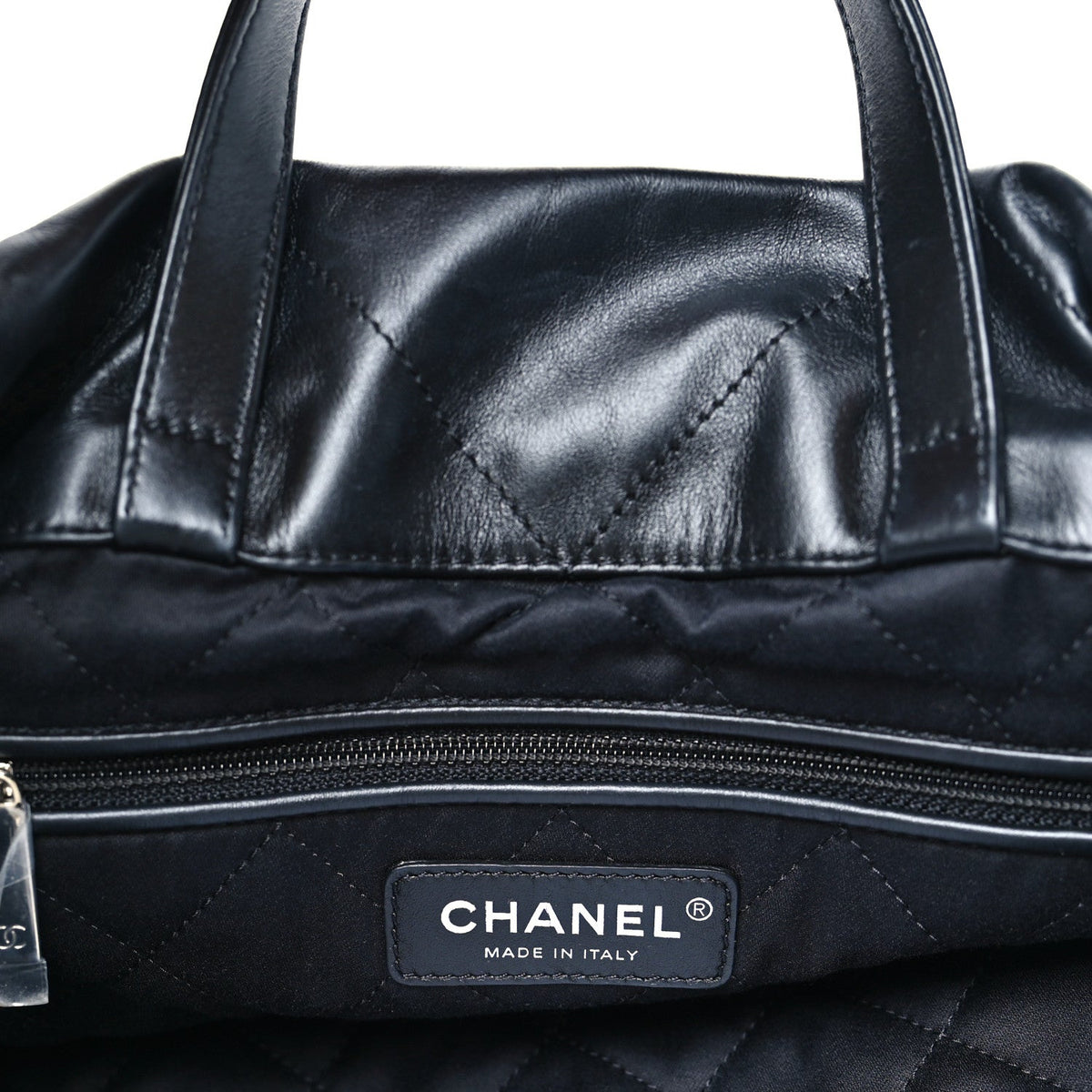 Shiny Calfskin Quilted Chanel 22 Backpack So Black