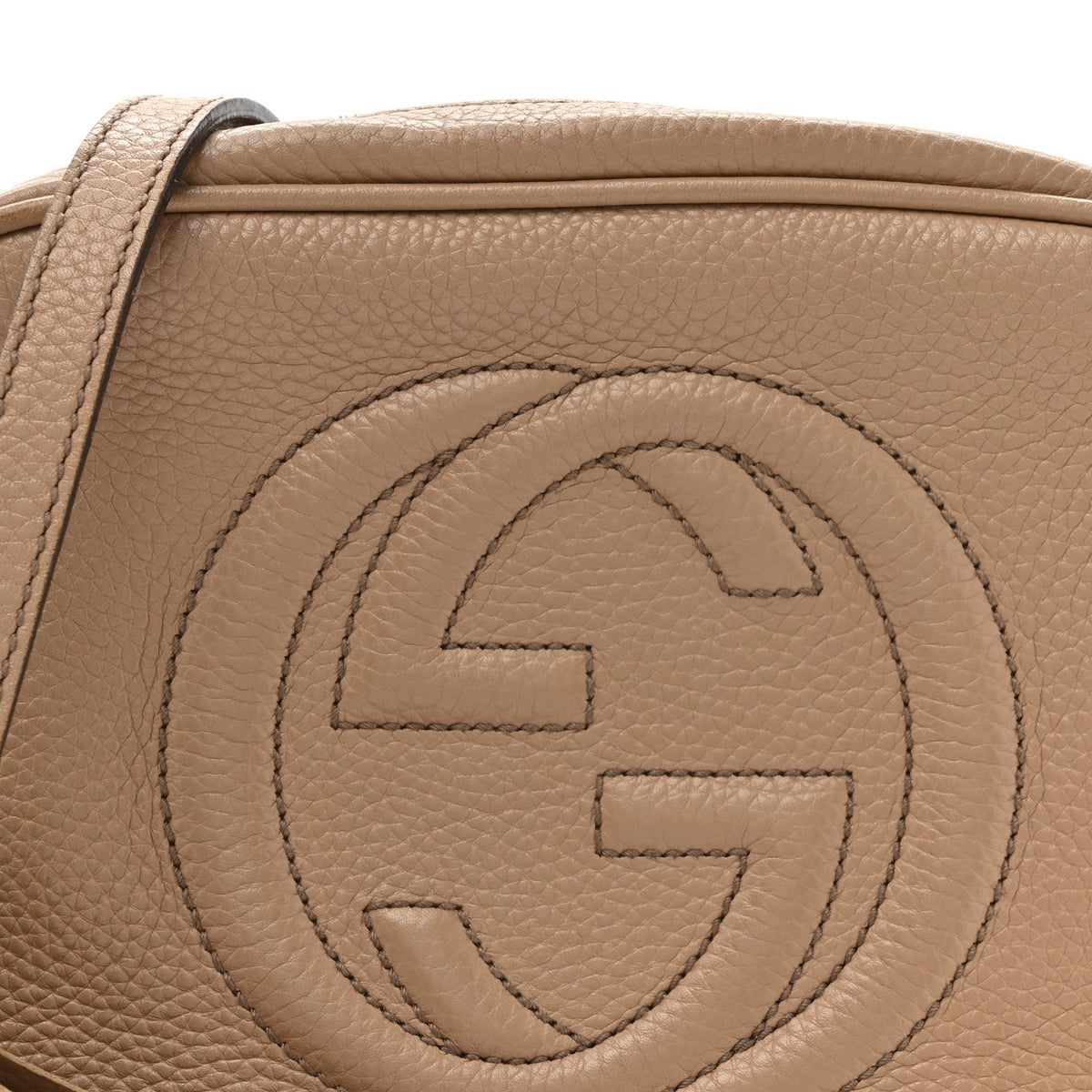 Pebbled Calfskin Small Soho Disco Bag Rose Beige