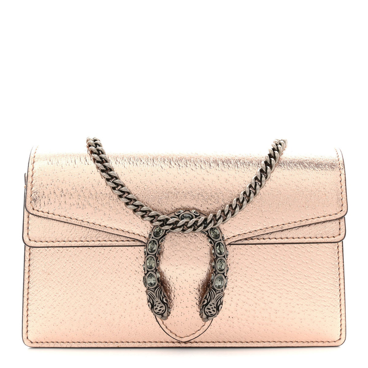 Metallic Calfskin Super Mini Dionysus Shoulder Bag Rose Gold