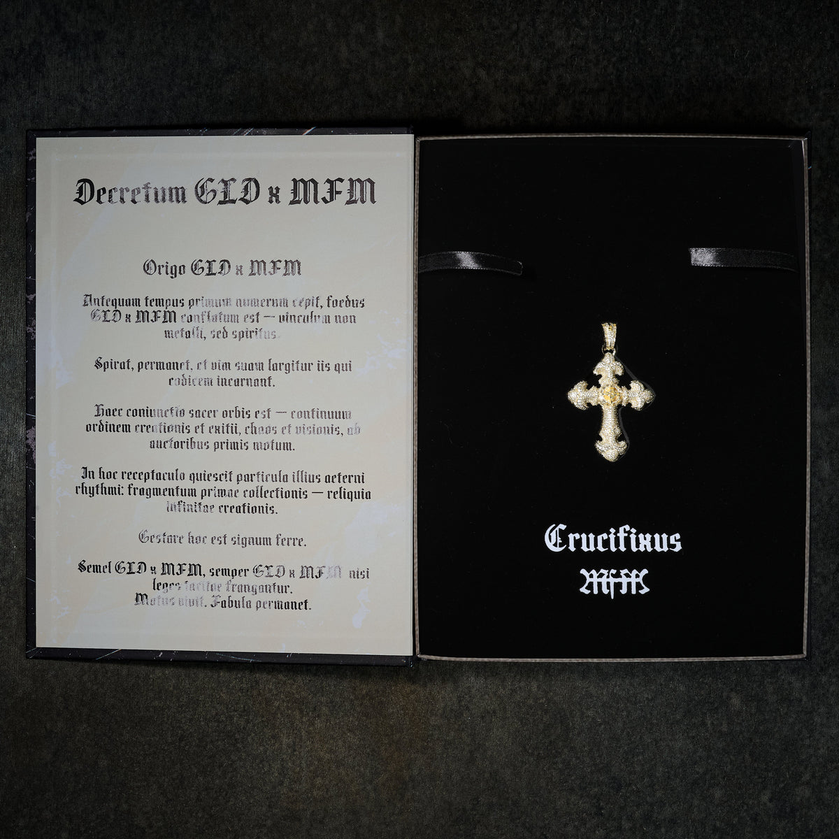 GLD X Bloody Osiris Large Iced Canary Cross Pendant in Yellow Gold Vermeil